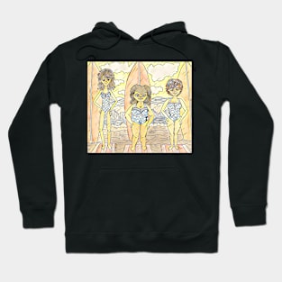 Surf Betties in sketchy Print Hoodie